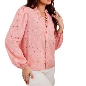 **3/$12** Shein Heart Ruffle Top